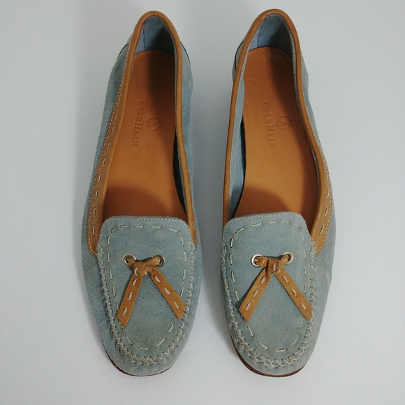 Cole Haan Blue Suede Shoes Slip On Tassle - Picture 5 of 6